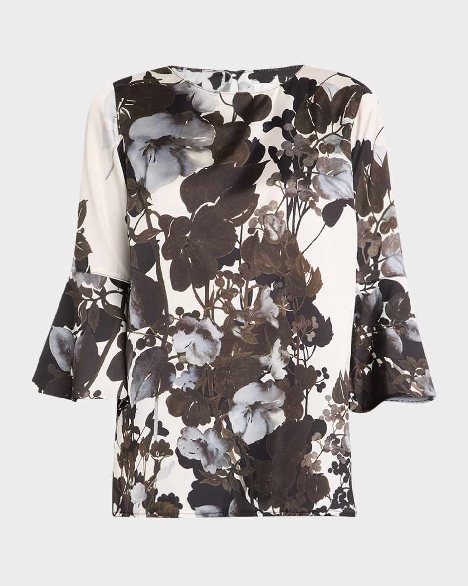 Bella Floral-Print Satin Top